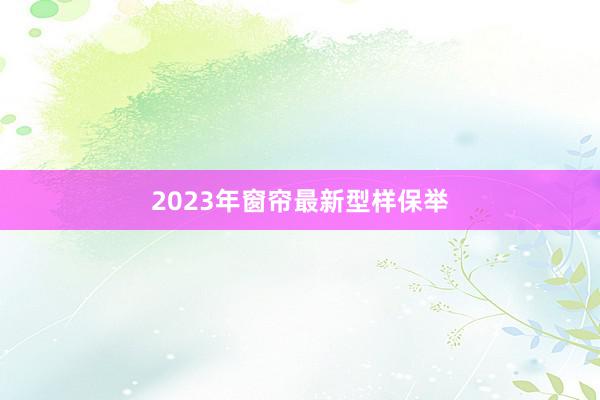 2023年窗帘最新型样保举