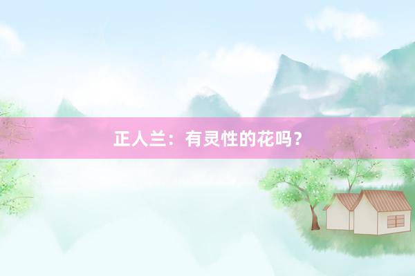 正人兰：有灵性的花吗？
